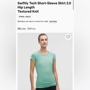 Lululemon Athletica Green Short Sleeve Tee